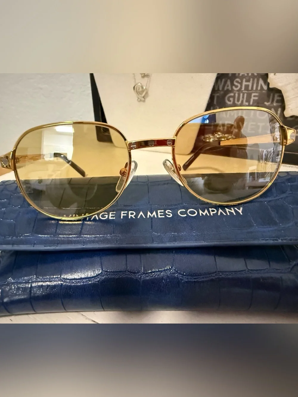 Vintage Frames    DETROIT PLAYER 2 LOVE COLLECTION 24KT TWO-TONE YELLOW GOLD
